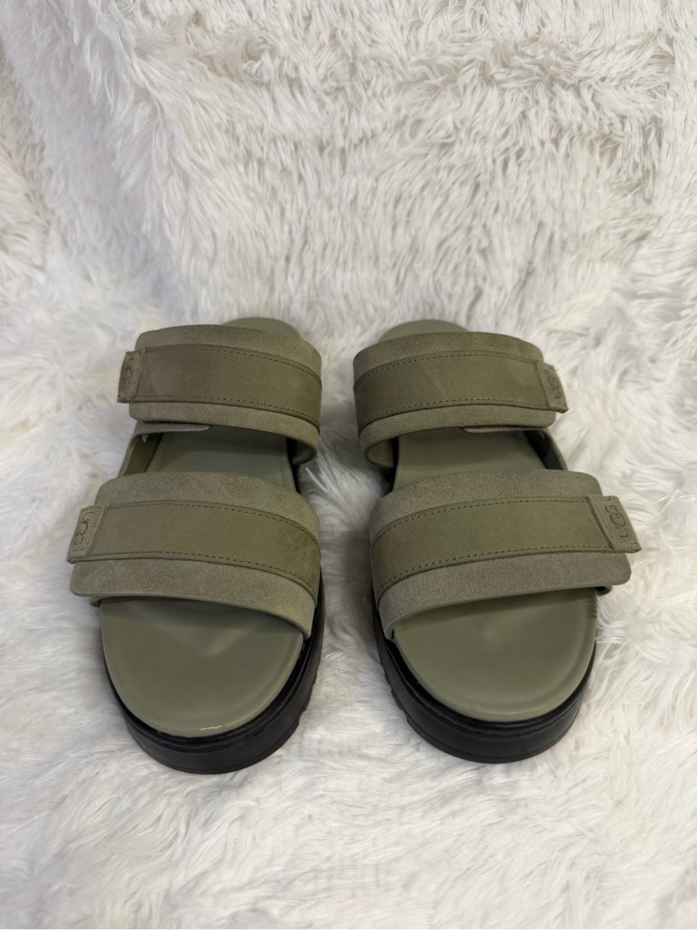 UGG Olive Green Double-Strap Slide Sandals